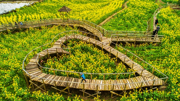 “心”型廊橋。廖濤 攝