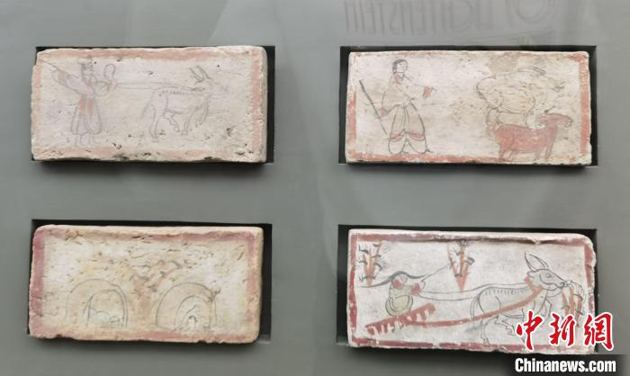 圖為嘉峪關(guān)長城博物館館藏文物魏晉墓彩繪畫像磚中豐富多彩的古代農(nóng)牧業(yè)生產(chǎn)活動(dòng)。(資料圖) 丁思 攝