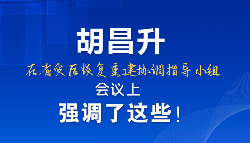 圖解|胡昌升在省災后恢復重建協(xié)調指導小組會議上強調了這些！