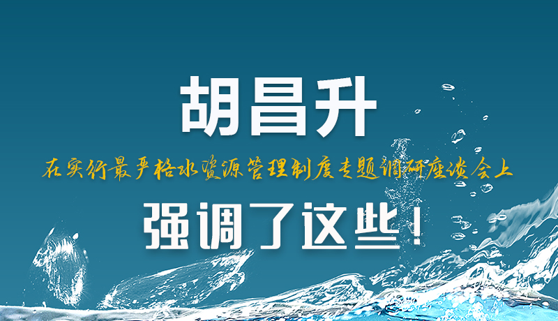 圖解|胡昌升在實(shí)行最嚴(yán)格水資源管理制度專題調(diào)研座談會(huì)上強(qiáng)調(diào)了這些！