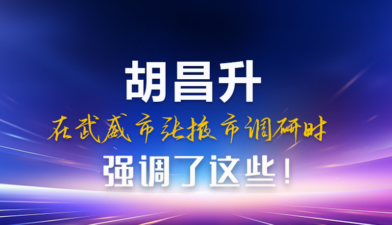 圖解|胡昌升在武威市張掖市調(diào)研時(shí)強(qiáng)調(diào)這些！