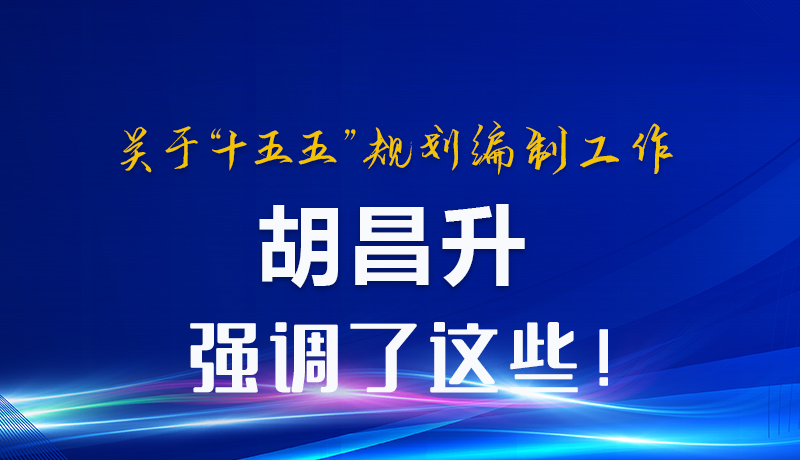  圖解|關(guān)于“十五五”規(guī)劃編制工作 胡昌升強(qiáng)調(diào)了這些！